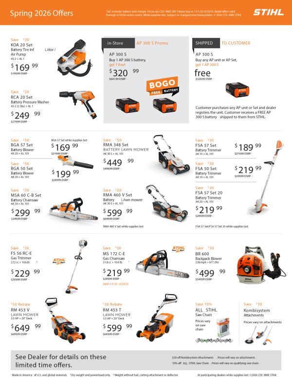 STIHL 2026 Spring Promo Flyer